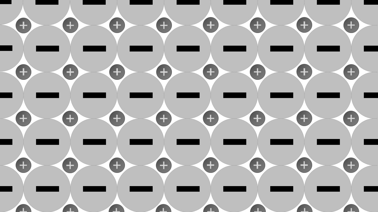 Giant ionic lattice: positive ions surround negative ions and negative ions surround positive ions